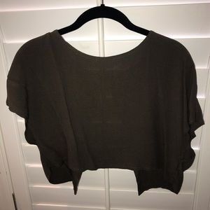 Dark Green Crop Top : open back